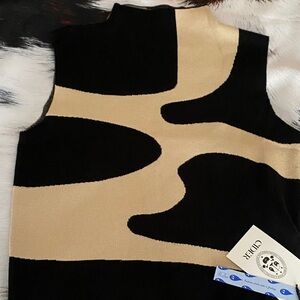 Cider Black and Tan Cowl Neck Sweater